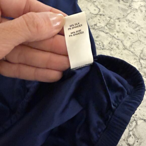 Ramy Brook Blouse Size XS Navy Blue Jilly Tank Top 100% Silk Old Money $275 - Picture 14 of 15